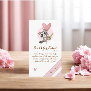 Carte D'accompagnement Minimaliste Cute Raccoon Baby showers Livres pour 