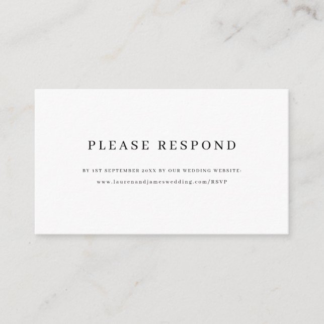 Carte D'accompagnement Minimaliste Elegant Wedding Website RSVP (Devant)