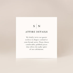 Carte D'accompagnement Minimaliste et Chic Détails du Code Vestimentair
