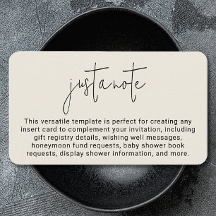 Carte D'accompagnement Minimaliste Moderne Élégant Simple Juste Une Note