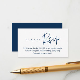 Carte D'accompagnement Minimaliste moderne, Script noir, Enclo RSVP en li
