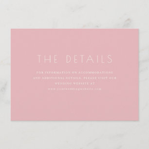 Carte D'accompagnement Minimaliste Rose Élégant