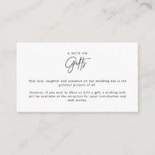 Carte D'accompagnement Minimaliste Simple Wishing Well Note sur les cadea