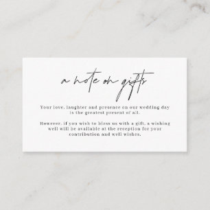 Carte D'accompagnement Minimaliste Simple Wishing Well Note sur les cadea