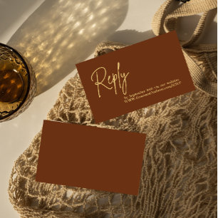 Carte D'accompagnement Minimaliste Terracotta Bohemian Enregistrer la dat