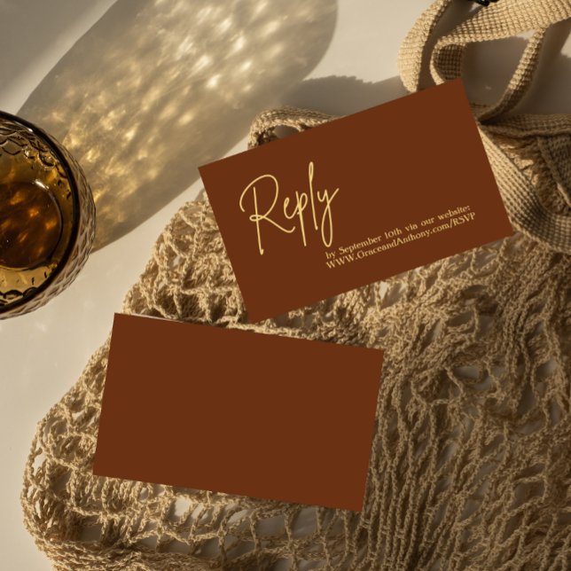 Carte D'accompagnement Minimaliste Terracotta Bohemian Enregistrer la dat (Créateur téléchargé)