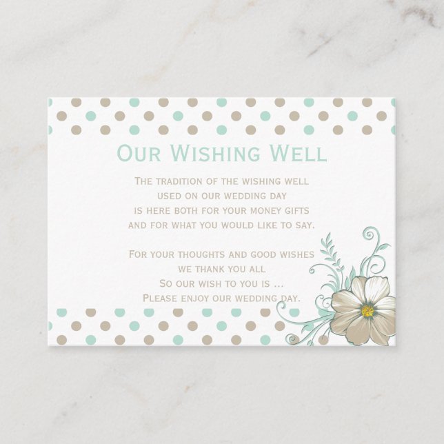 Carte D'accompagnement MINT BISQUE POINTS STRIPES Wishing Well Cards (Devant)
