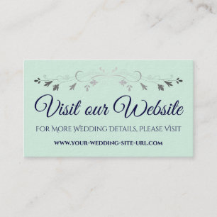 Carte D'accompagnement Mint Green Navy & Silver Mariage Visitez notre sit