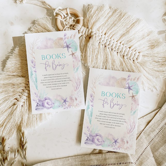 Carte D'accompagnement Mint Purple Under the Sea Mermaid Livres pour bébé (Créateur téléchargé)