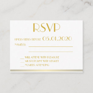Carte D'accompagnement Minuscule Or Monogrammé Grand Gatsby Mariage RSVP