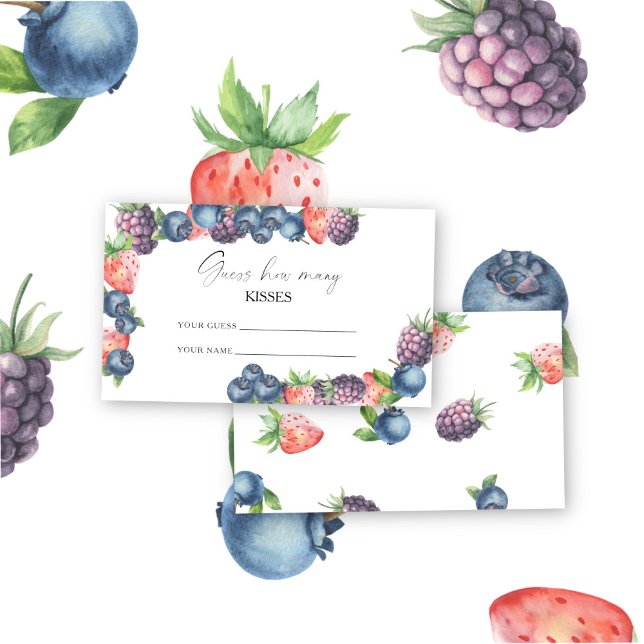 Carte D'accompagnement Mix berry - devinez combien de baisers jeu de nage (Créateur téléchargé)