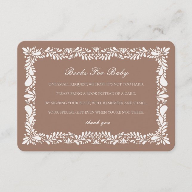 Carte D'accompagnement Mocha Brown Talavera Carrelage Livres Pour Baby In (Devant)