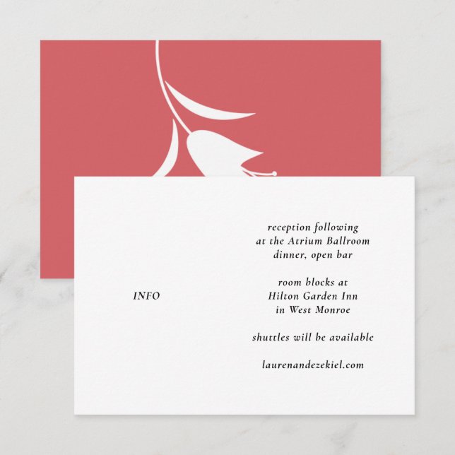 CARTE D'ACCOMPAGNEMENT MOD BLANC ET VIN MARIAGE TULIP (Devant / Derrière)