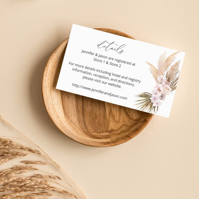 Carte D'accompagnement MOD Boho Pampas Grass Beach Détails floraux SM (Créateur téléchargé)