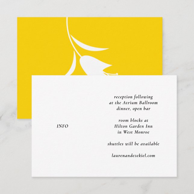 CARTE D'ACCOMPAGNEMENT MOD JAUNE MARIAGE TULIP (Devant / Derrière)