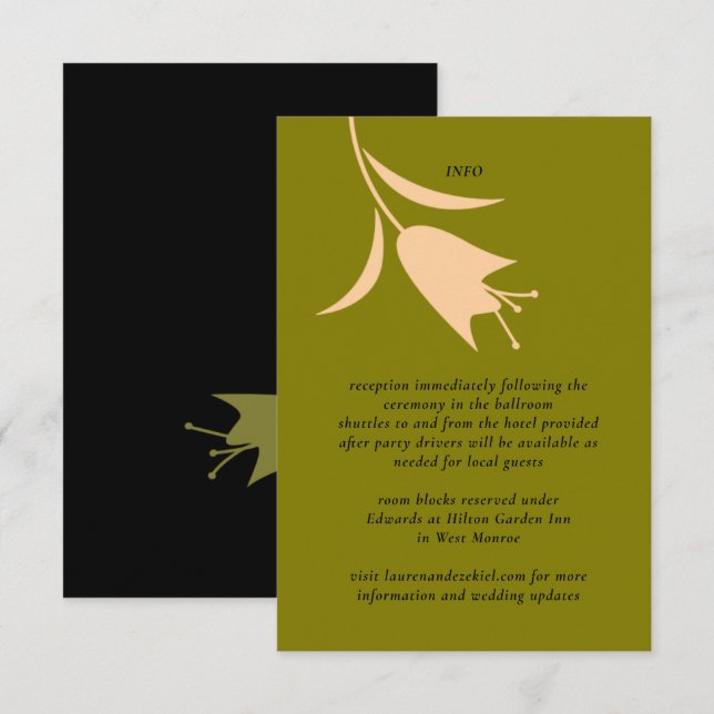 CARTE D'ACCOMPAGNEMENT MOD PEACH & OLIVE TULIP MARIAGE (Devant / Derrière)