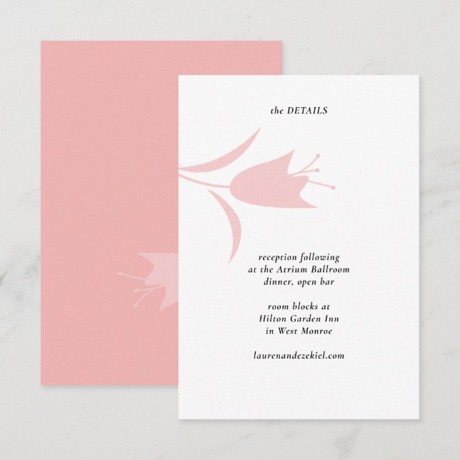 CARTE D'ACCOMPAGNEMENT MOD PINK TULIP MARIAGE (Devant / Derrière)