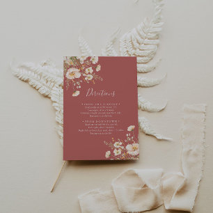 Carte D'accompagnement Mode d'emploi classique Boho Blush Fleur sauvage M