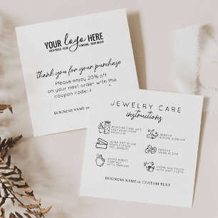 Carte D'accompagnement Mode d'emploi élégant pour bijoux Logo d'affaires
