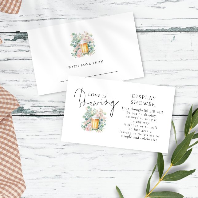 Carte D'accompagnement Modern Beer Love Brewing Display Bridal Shower (Front and back view)