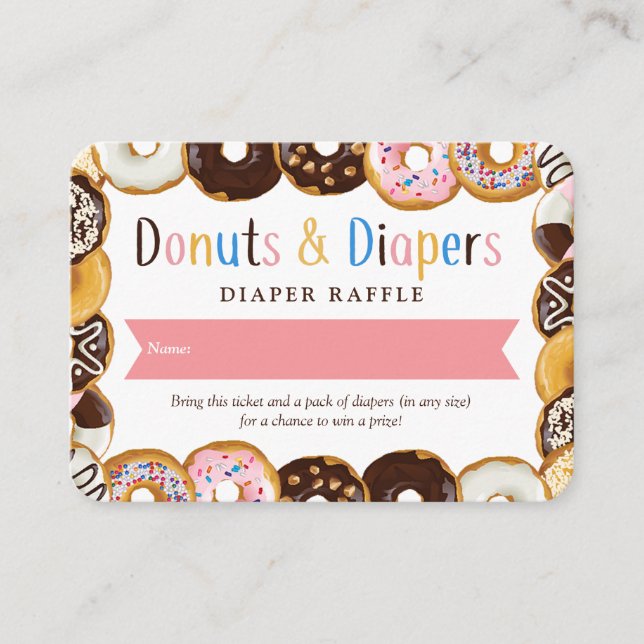 Carte D'accompagnement Modern Donuts & Diapers Baby Shower Sprinkl Tirage (Devant)