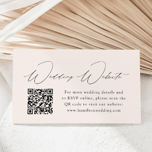 Carte D'accompagnement Modern Elegance Cream Mariage Website QR Code