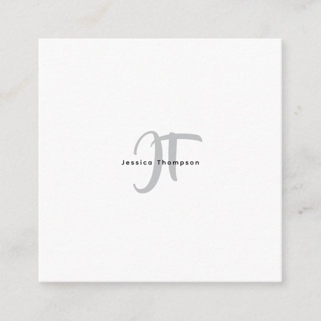 Carte D'accompagnement Modern Elegant Plain Professional Name Monogram (Devant)