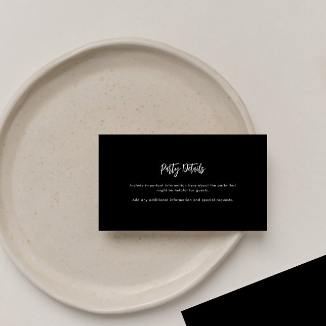 Carte D'accompagnement Modern Graduation 2025 Détails de la fête (Graduation 2024 Party Details Black Enclosure Card)