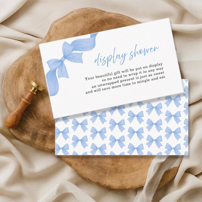 Carte D'accompagnement Modern Light Blue Coquette Bow Display Shower (Créateur téléchargé)
