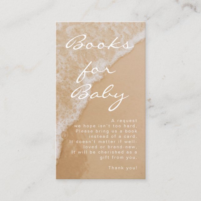 Carte D'accompagnement Modern Minimal Books For Baby Beach Baby Shower (Devant)