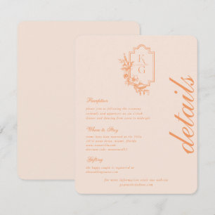 Carte D'accompagnement Modern Minimal   Détails pour les invités de maria