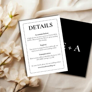 Carte D'accompagnement Modern Moody Wedding Enclosure Card