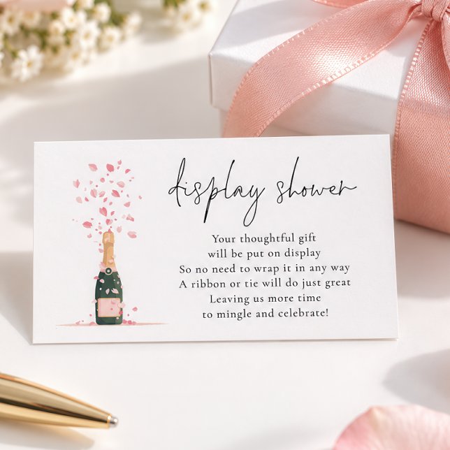 Carte D'accompagnement Modern Petals Prosecco Présentation de Mariage (Créateur téléchargé)