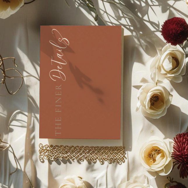 Carte D'accompagnement Modern Terracotta Wedding Details (Créateur téléchargé)