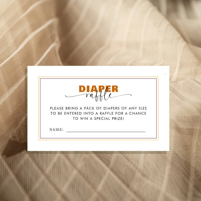 Carte D'accompagnement MOdern Wild One diaper raffle  (Créateur téléchargé)