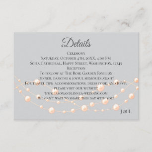 Carte D'accompagnement Moderne Blush ivoire Romantique Pearl Neutre Maria