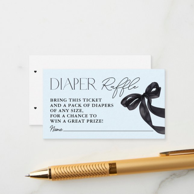 Carte D'accompagnement Moderne Bonjour bébé noir Bow Douche de la couche  (Devant/Arrière en situation)