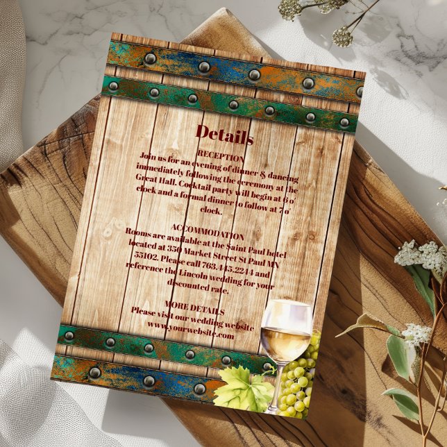 Carte D'accompagnement Moderne Chic Aquarelle Vignoble Paysage Mariage (Créateur téléchargé)