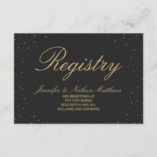 Carte D'accompagnement Moderne Chic Gold Specké sur le registre cadeau no