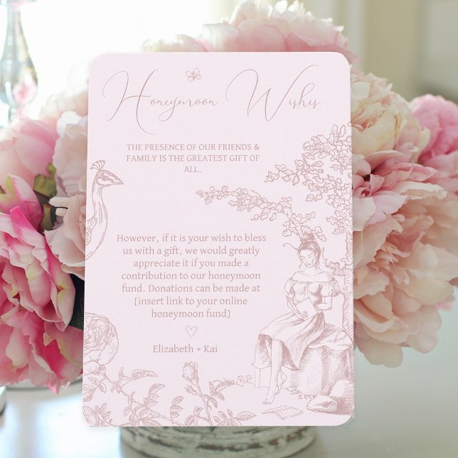 Carte D'accompagnement Moderne Chic Toile Mariage nuptiale Lune de miel (Créateur téléchargé)