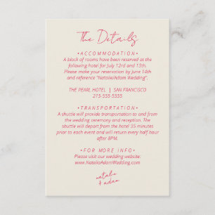 Carte D'accompagnement Moderne Coloré Fun Chaleureux Rétro Détails Mariag