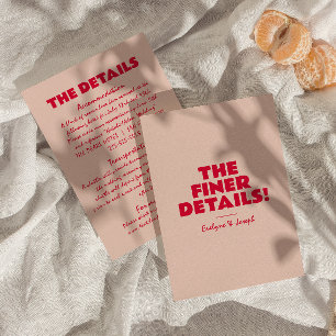 Carte D'accompagnement Moderne coloré Gras brillant Unique Détails Mariag