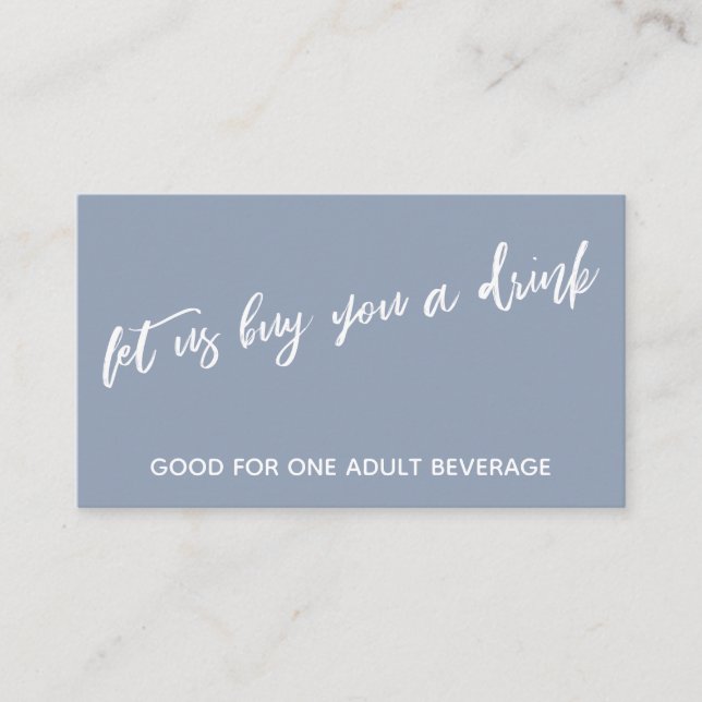 Carte D'accompagnement Moderne Dusty Blue Laissez-nous vous acheter un ve (Devant)