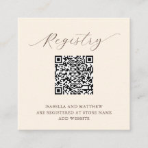 Moderne Elegant Beige Ajouter QR Code Registre
