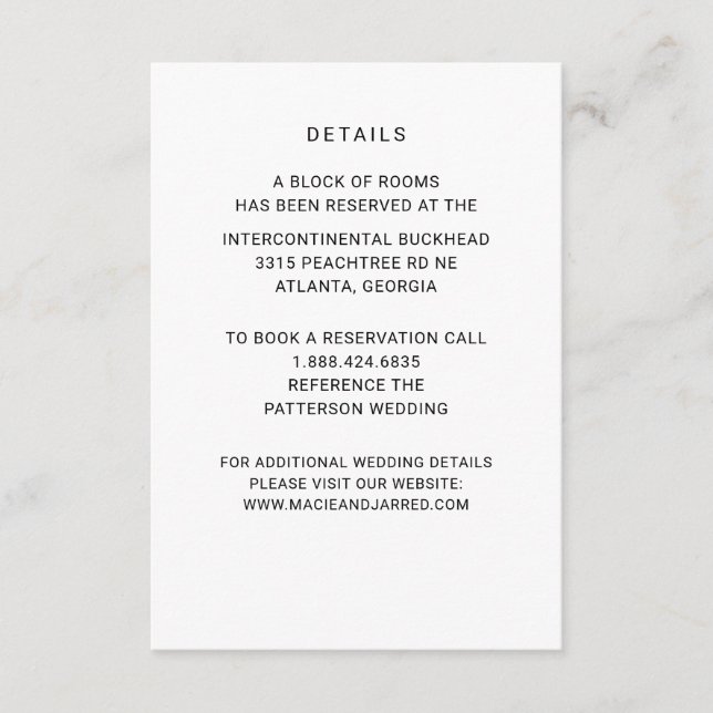 Carte D'accompagnement Moderne Elegant Classic Minimaliste (Devant)