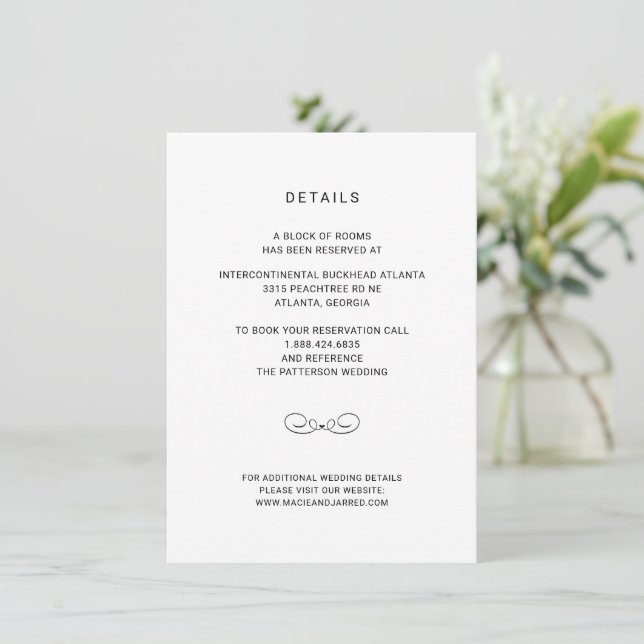 Carte D'accompagnement Moderne Elegant Classic Minimaliste (Debout devant)