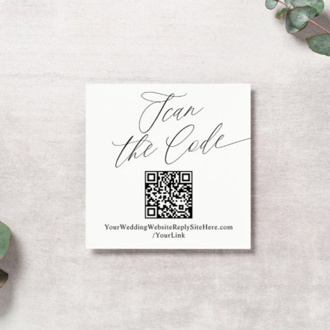 Carte D'accompagnement Moderne Elegant Code QR Site Web Mariage Boîtier C (Créateur téléchargé)