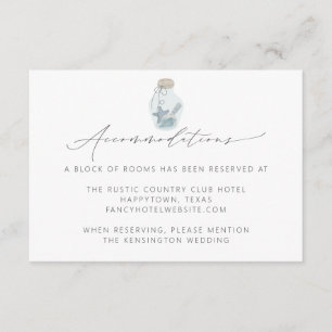 Carte D'accompagnement Moderne Élégant Nautilus Coquillage Mariage Script