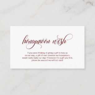 Carte D'accompagnement Moderne et élégant Bourgogne, Mariage voyage de no