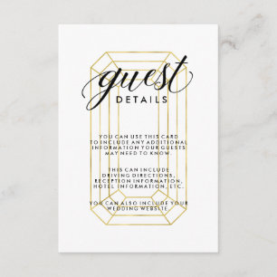 Carte D'accompagnement Moderne Faux Gold Géométrique Diamant Détails clie